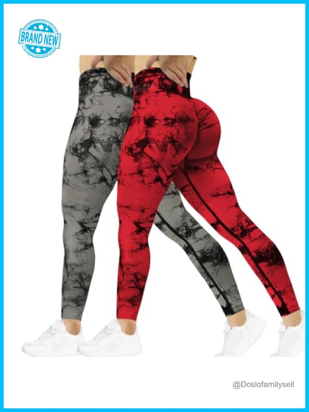 Butt Lifting High Waisted Seamless Yoga Leggings Scrunch Workout Pants 2 Pack